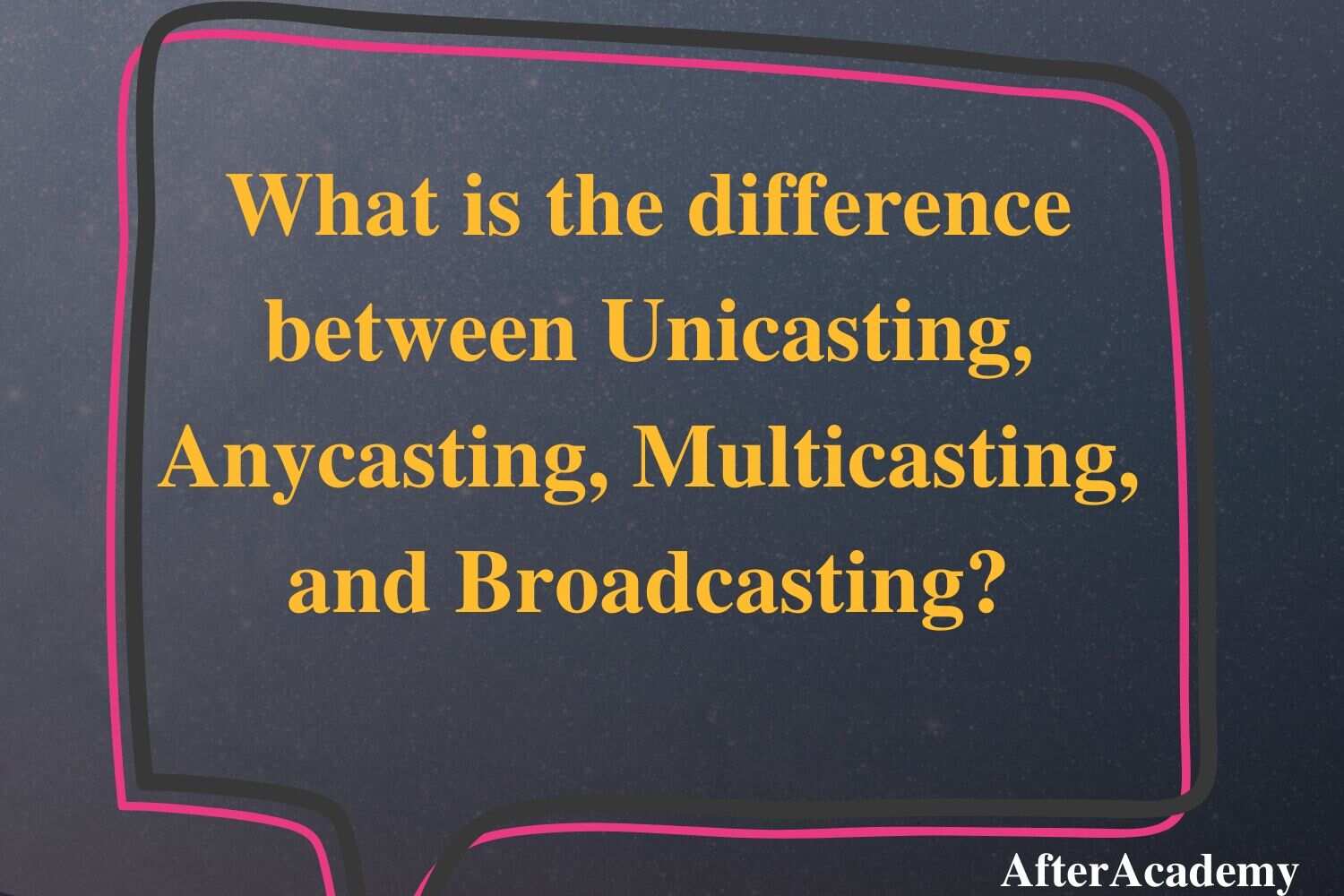 What is the difference between Unicasting, Anycasting, Multicasting, and Broadcasting?