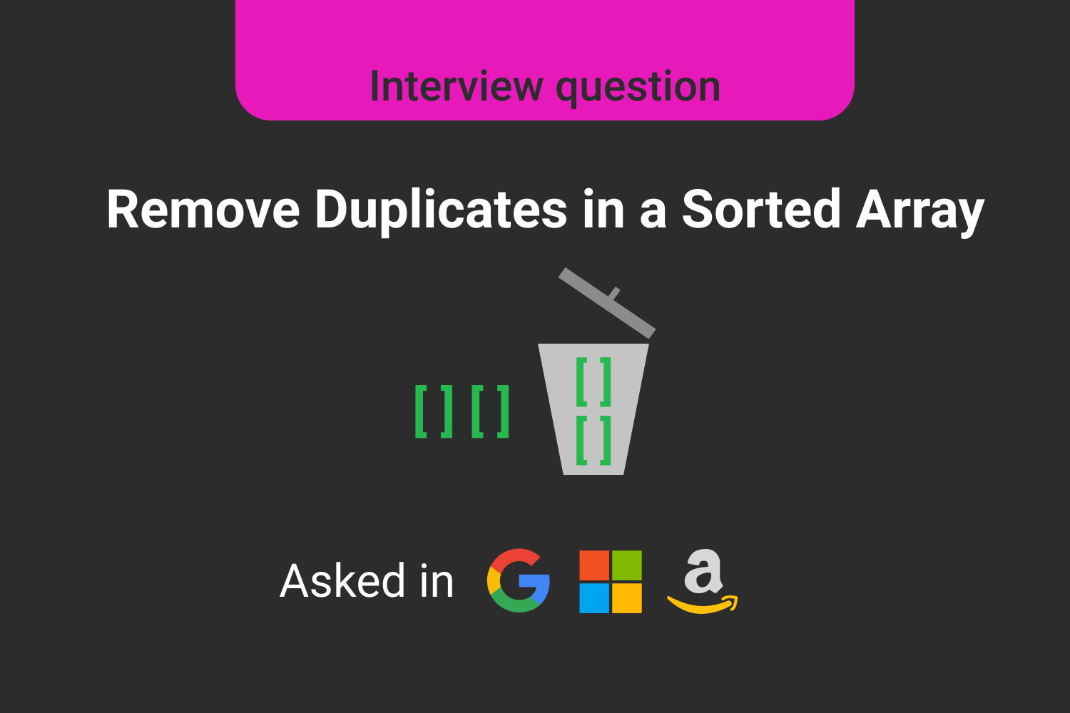 Remove Duplicates in a Sorted Array-Interview Problem