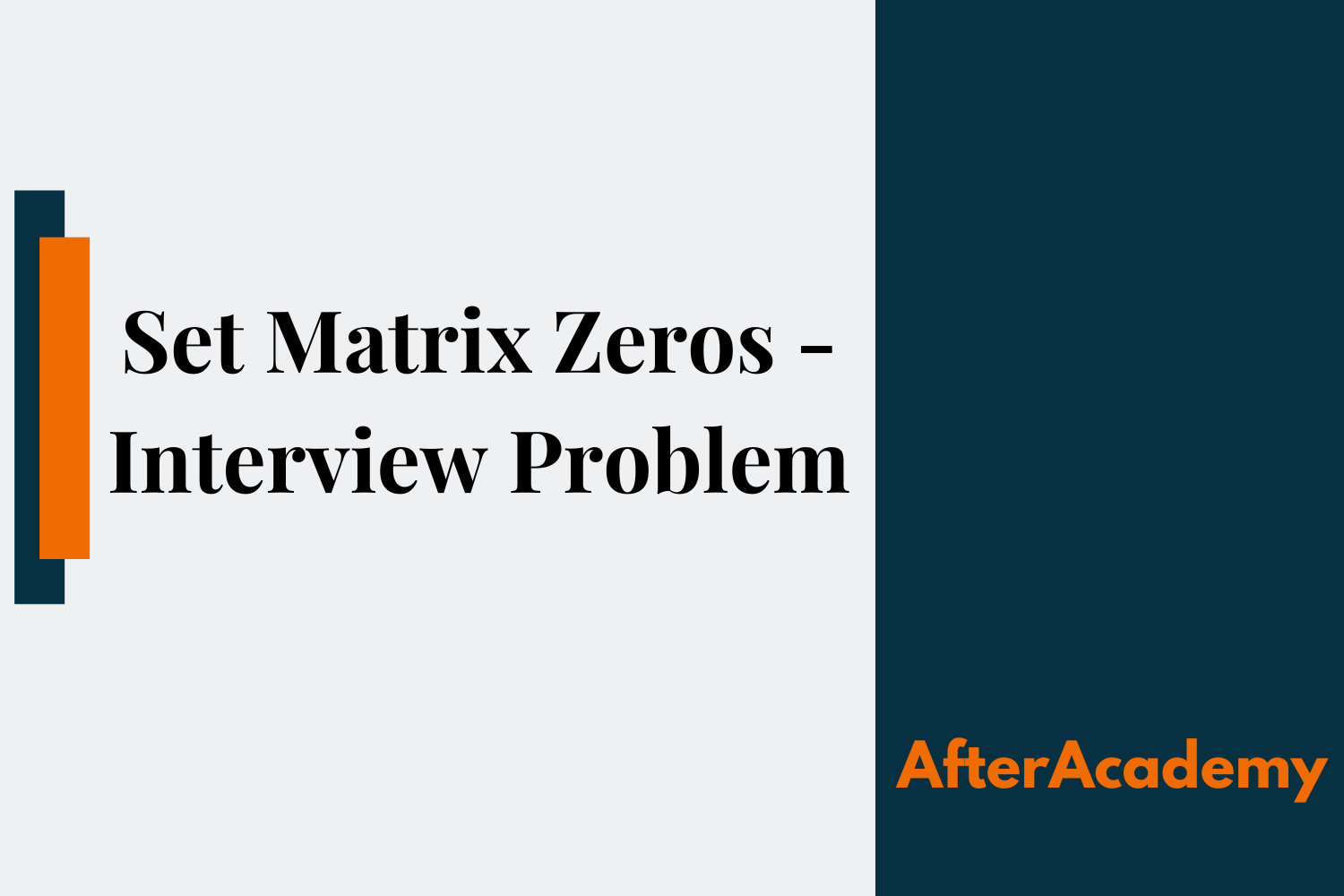 Set Matrix Zeros - Interview Problem