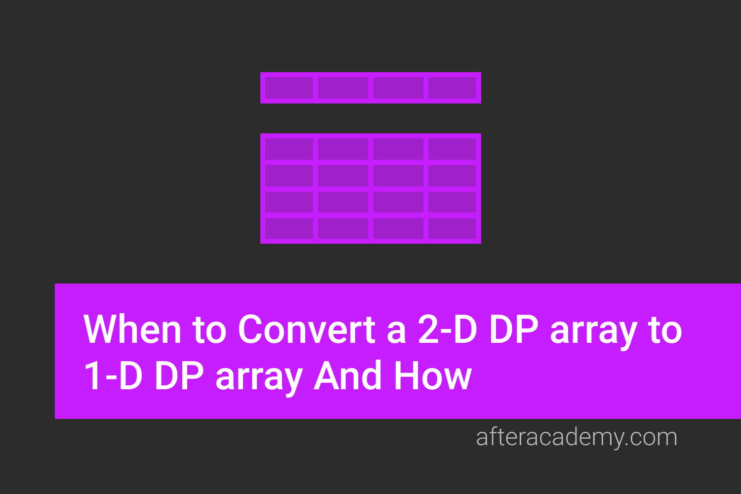 When to Convert a 2-D DP array to 1-D DP array And How?